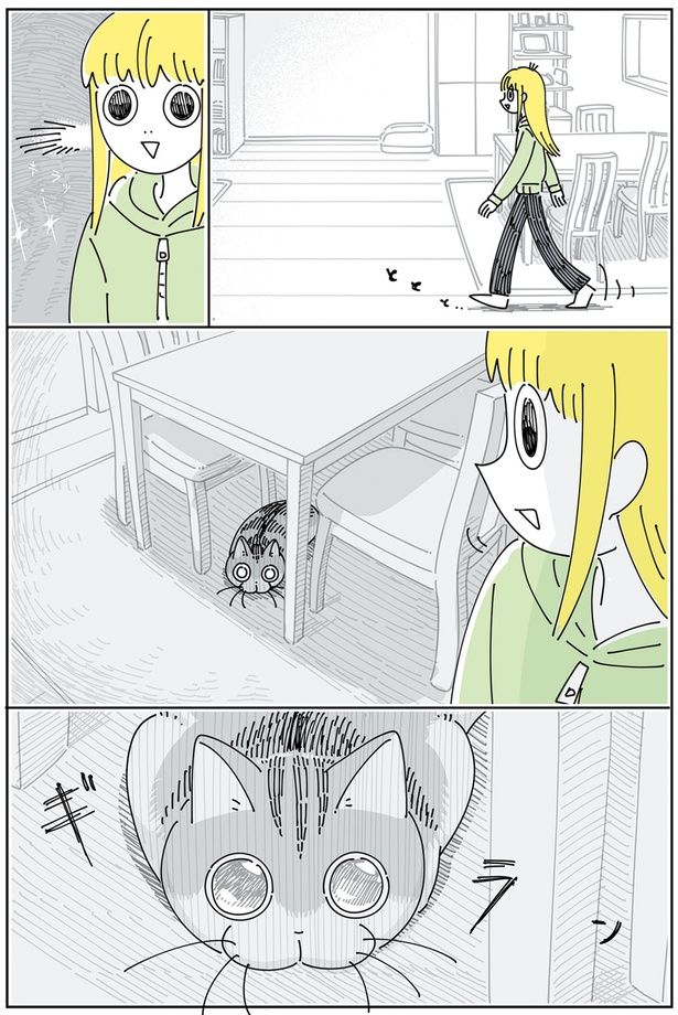 飛びつこうとしてるネコ （C）キュルZ／KADOKAWA