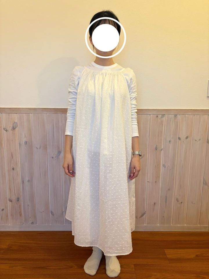 婦人 二重ガーゼ ドットドビー キャミワンピース