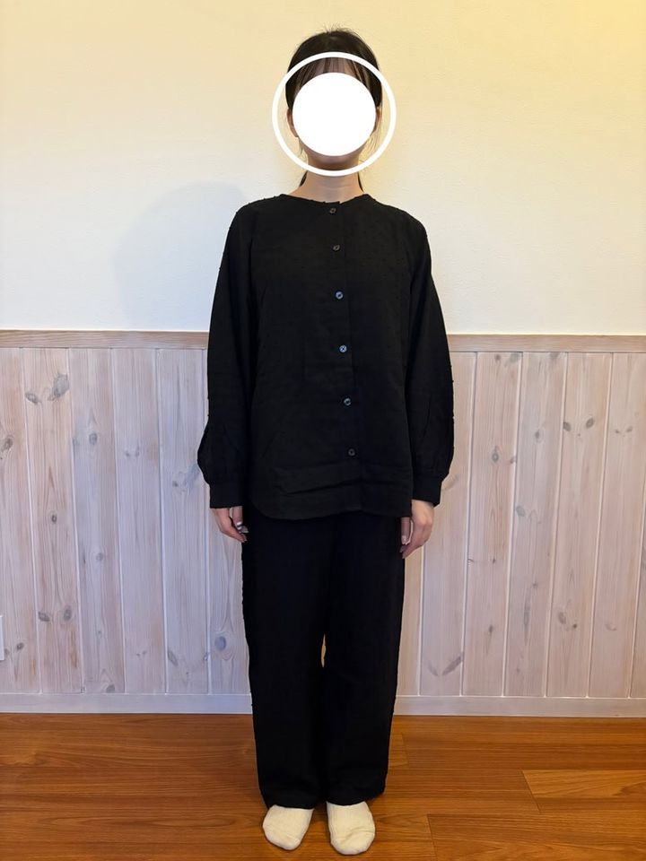 婦人 二重ガーゼ ドットドビー 長袖パジャマ