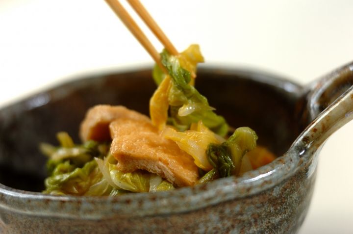 調味料２つ！白菜と油揚げのくったり煮の作り方2