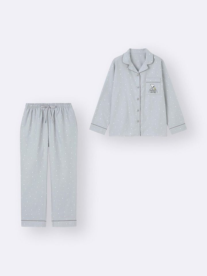 GUのフランネルパジャマ（長袖＆ロングパンツ）Peanuts