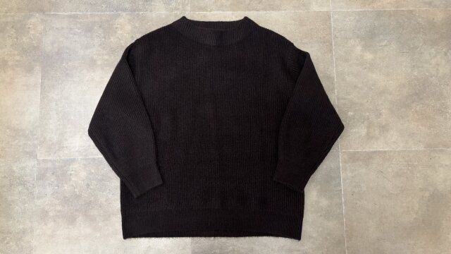 GUパフニットオーバーサイズチュニックQ DARK BROWN