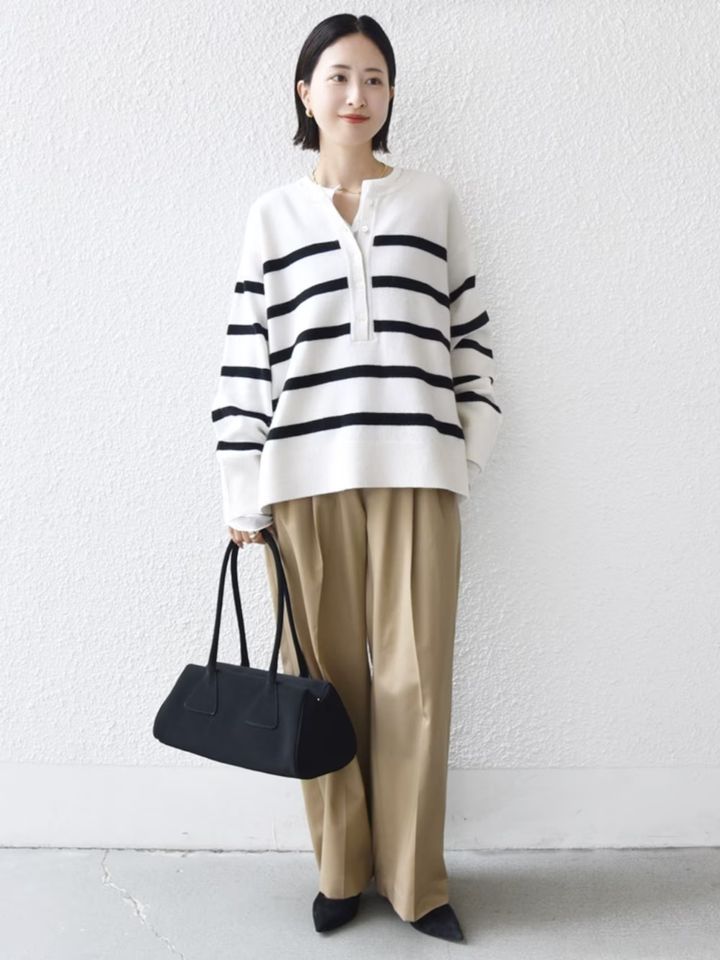 上質なウールカシミヤニットで上品かつ優しげに