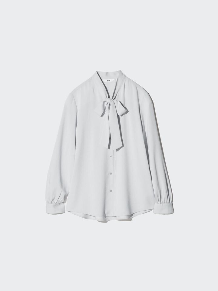 2026年1月ユニクロ新商品女性おすすめレーヨンボウタイブラウス