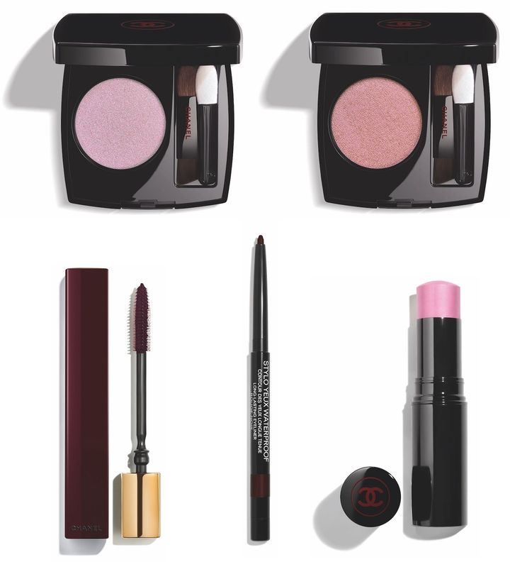 〈上左から〉オンブル エサンシエル 257、267 各￥6,600 〈下左から〉ヌワール アリュール 67 ￥7,810 スティロ ユー ウォータープルーフ N 67 ￥4,620 ボーム エサンシエル キュート ￥7,370（すべて1月9日より限定発売） Photos_ ©︎CHANEL