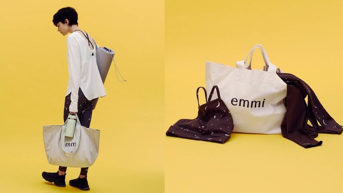 emmi トートバッグ・レギンス・ブラトップセット emmi＞毎年好評！ワークアウト初心者に◎ブラトップ・レギンス・T