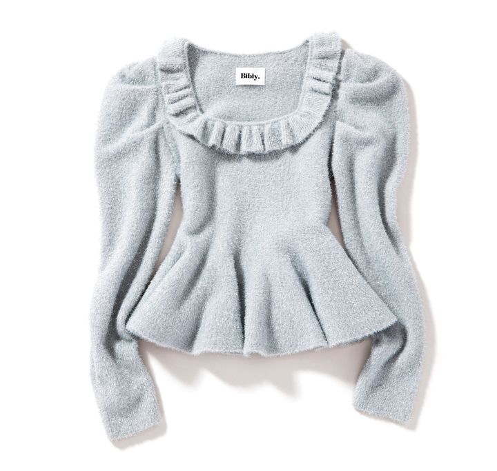 フリルペプラムニット