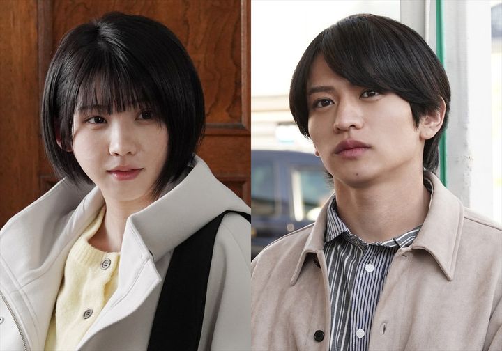 ドラマ『東京P.D. 警視庁広報2係』、（左から）えなこ、timelesz・猪俣周杜 （C）フジテレビ width=