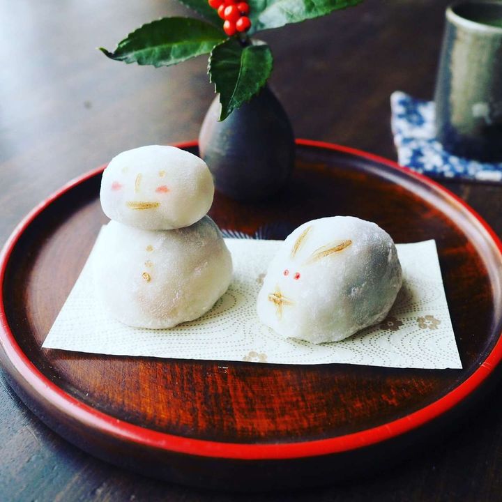 雪うさぎと雪だるまのいちご大福