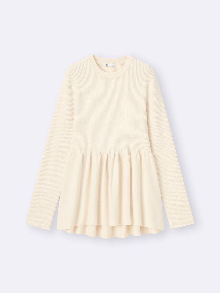 gu大人女性おすすめペプラムニットプルオーバー