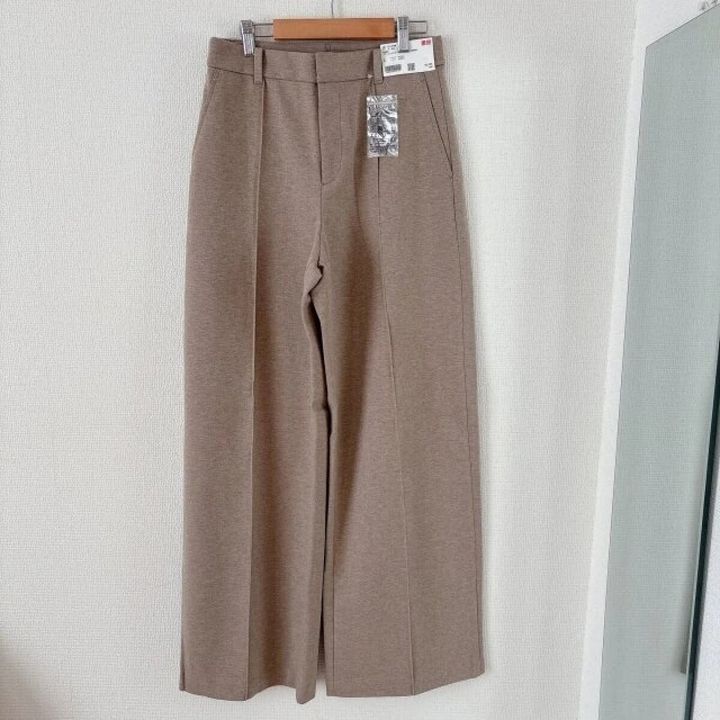 2025ユニクロ大人女性おすすめブラッシュドジャージーワイドパンツ