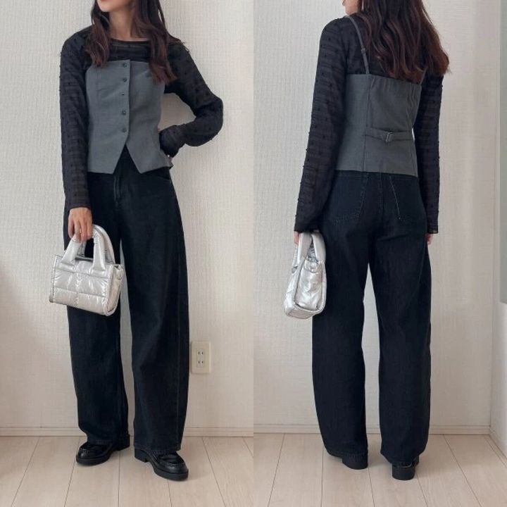 2025ユニクロ大人女性おすすめバギーカーブジーンズお手本コーデ