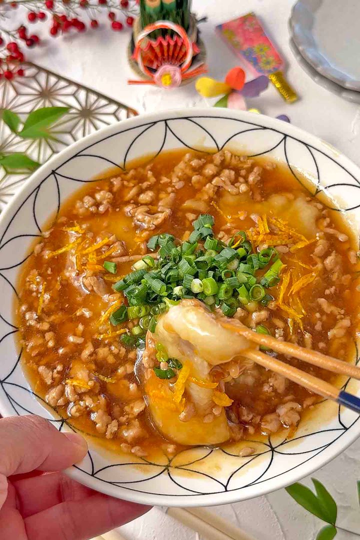 餅の鶏そぼろあん2