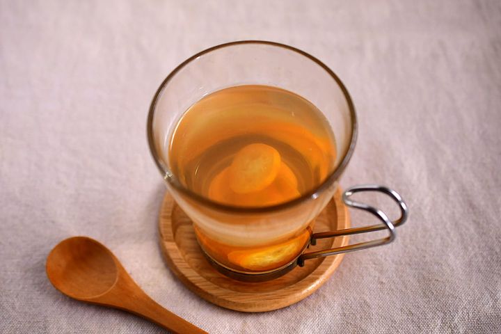 金柑のはちみつ漬けを使ったお湯割り