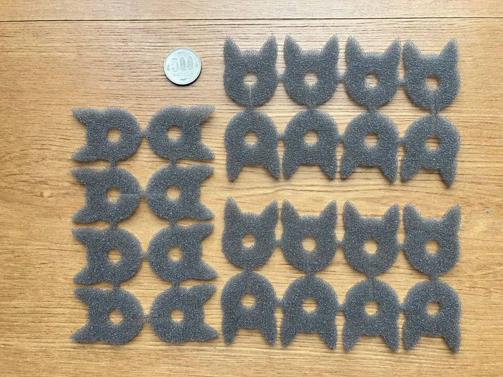 Seria(セリア)：洗面台排水口用ゴミキャッチャー耳付き ネコ型 24P