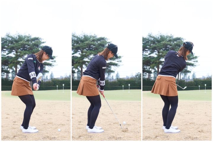 冬芝からも寄せワンを獲る！ちょっとだけスタンスを開いてアウトサイド・インに振る