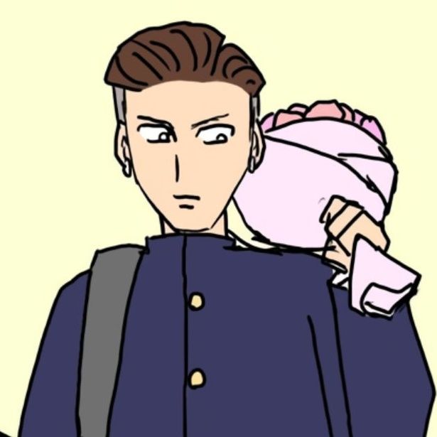 卒業式が終わり、息子は花束を手に帰宅した。 画像提供：津夏なつな(@tunatu727)