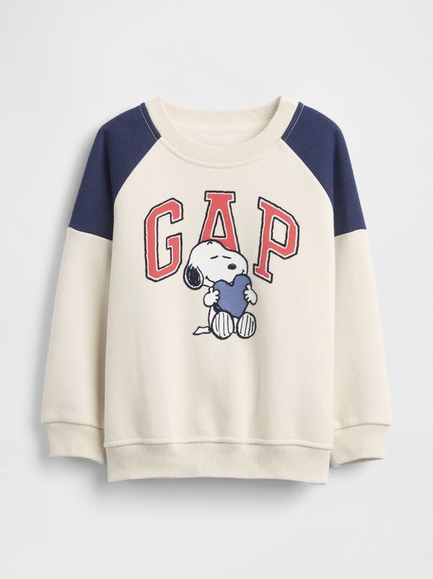 「スヌーピー GAPロゴ ラグランスウェットシャツ」(4990円)