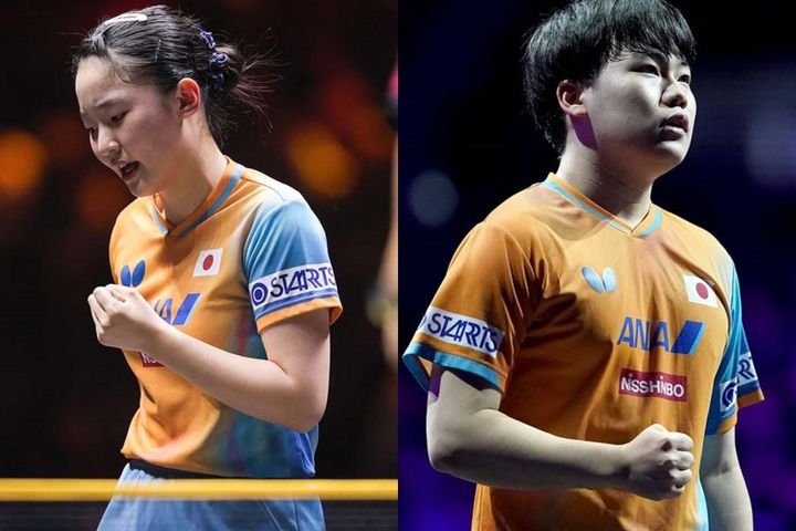 張本美和、松島輝空（C）WTT