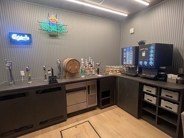 管理棟にあるドリンクバー