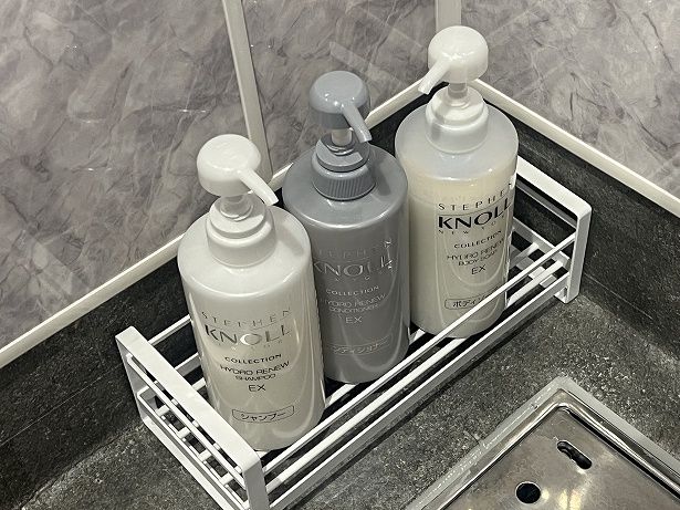シャンプー、コンディショナー、ボディソープは設置されている