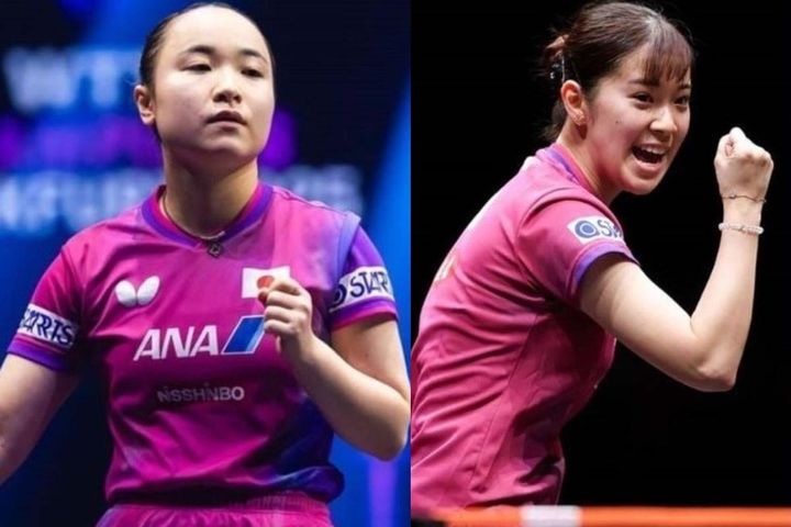 伊藤美誠、長﨑美柚（C）WTT