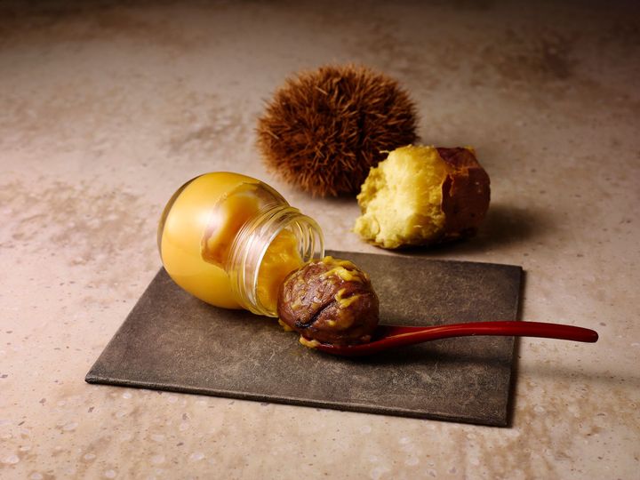 「まるごと丹波栗入り蜜芋プリン」3個入り ¥3,240 ※1日10箱限定