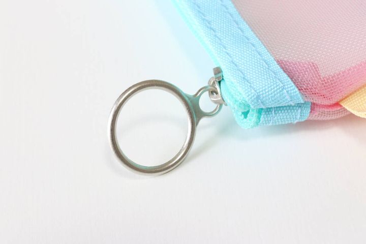 ミニポケット付メッシュポーチ ファスナー