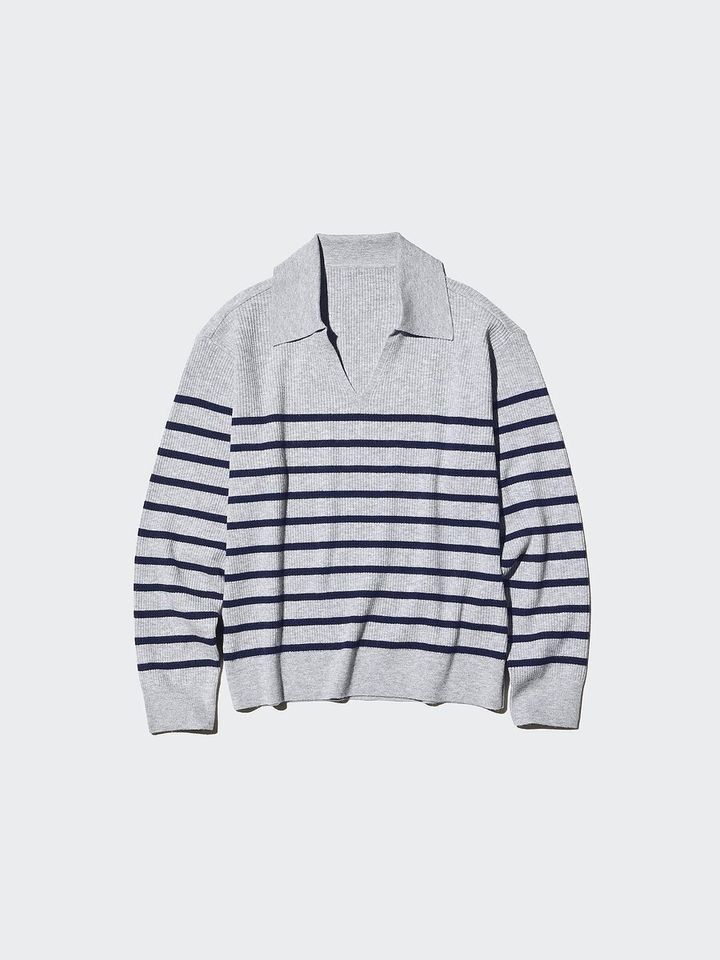 ユニクロのウォッシャブルニットリブポロセーター