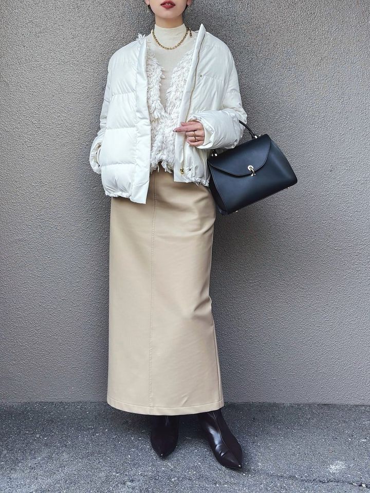 白ダウンコーデ1