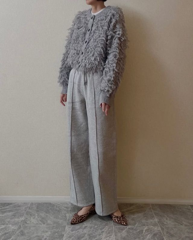 ループ編みカーディガン