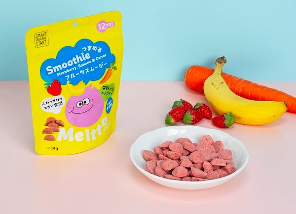 フリーズドライで閉じ込めたヨーグルトとスムージーのおやつ「Mellto」登場！全国のベビー用品専門店等で販売