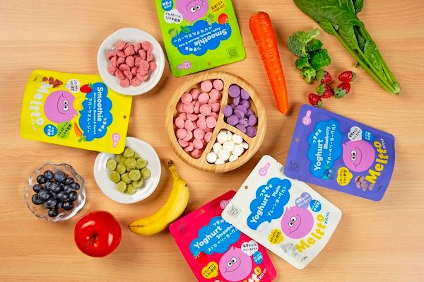フリーズドライで閉じ込めたヨーグルトとスムージーのおやつ「Mellto」登場！全国のベビー用品専門店等で販売