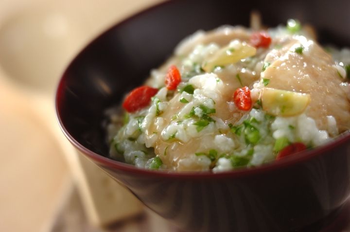 青菜入りサムゲタン風かゆ