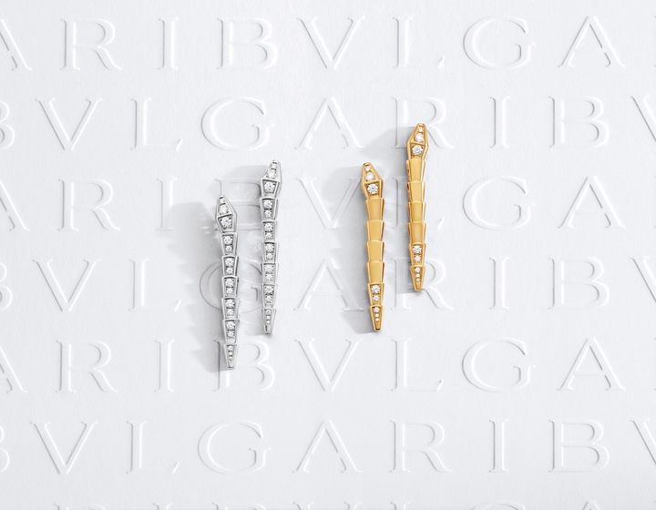 「セルペンティ ヴァイパー」ピアス（WG×ダイヤモンド）￥3,102,000 （YG×ダイヤモンド）￥1,408,000