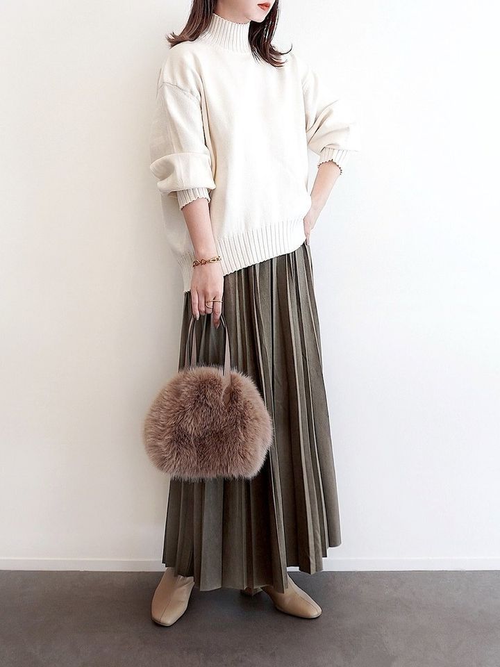 プリーツスカートコーデ1