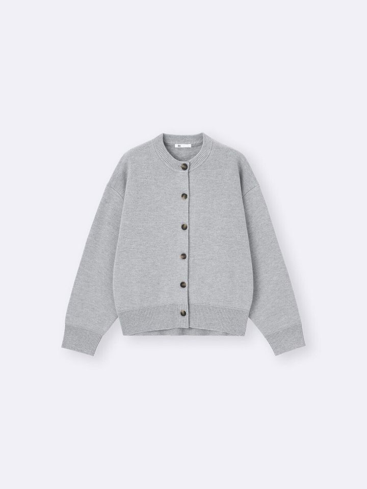 2026guレディースグレースウェットライクニットドルマンスリーブカーディガン