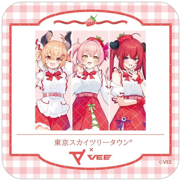 東京スカイツリータウン いちごフェア×VEEのコラボキャンペーン オリジナルコースター(赤)