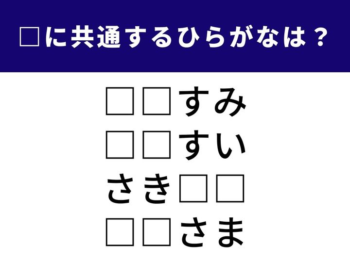 空欄に入るひらがなを当てるクイズです。今回は、食卓でおなじみのものから、少し意外な使われ方をする言葉までが揃いました。すべての空欄を埋める「2文字」が何かわかりますか？