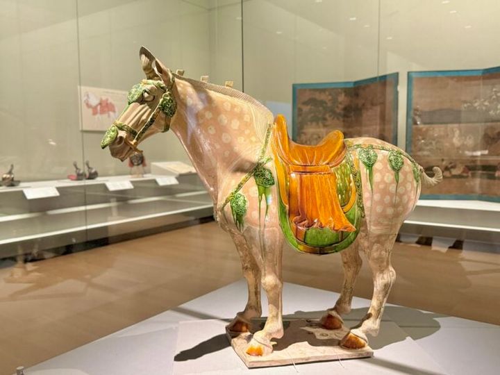 唐三彩馬俑（とうさんさいばよう）重要美術品、唐 ・8世紀／京都国立博物館