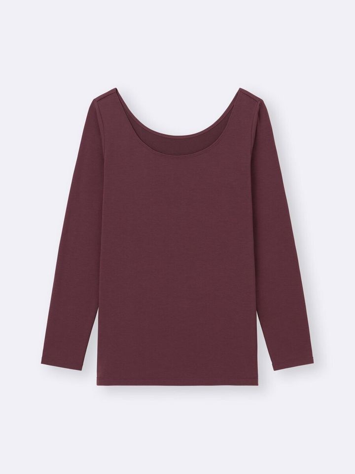 2026guあったかインナースタイルヒートエクストラワイドネックT