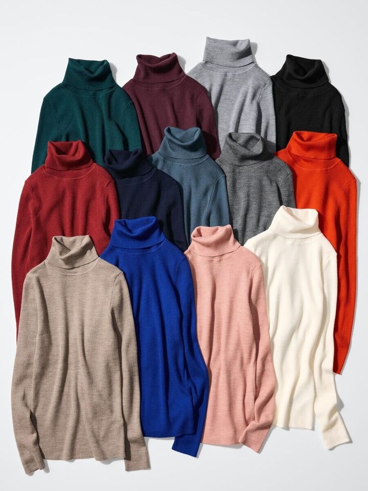 2026ユニクロメリノリブタートルネックセーター