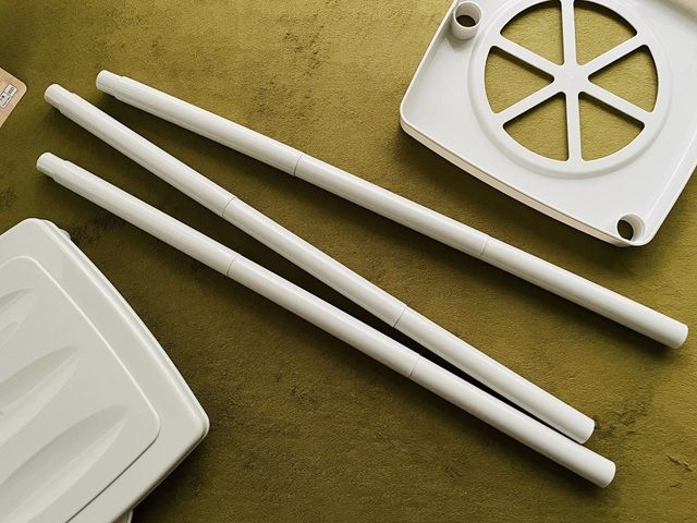 ダイソー ゴミ袋ホルダー 組み立て方 ポールを3本ずつつなげる