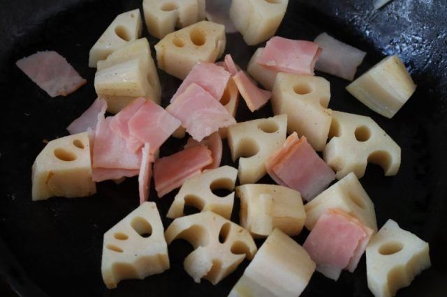 れんこんとベーコン