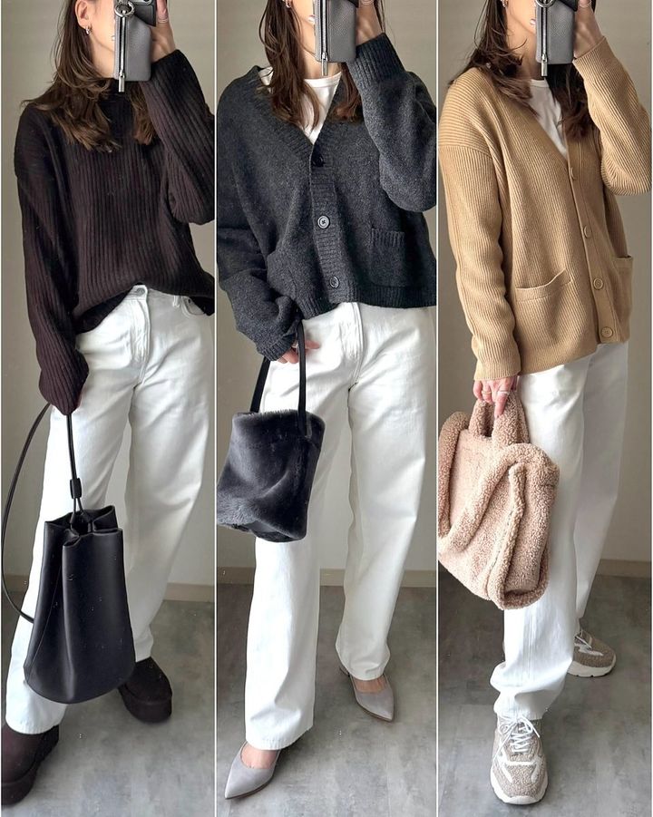 ユニクロのバギージーンズコーデ1