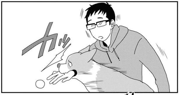 事故だから！テンションが上がりすぎて猛省中のワンコ (C)らくだ／KADOKAWA