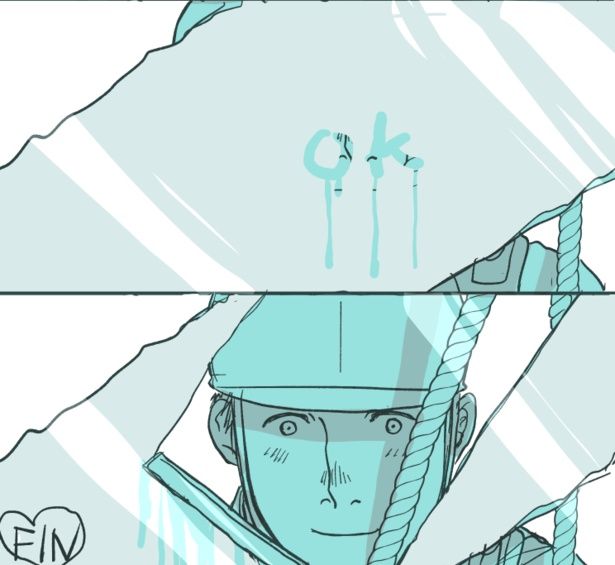 洗剤の泡を使って「OK」と粋な返事をした翔太。なんて嬉しそうな顔だろう 画像提供：コマkoma(@watagashi4)