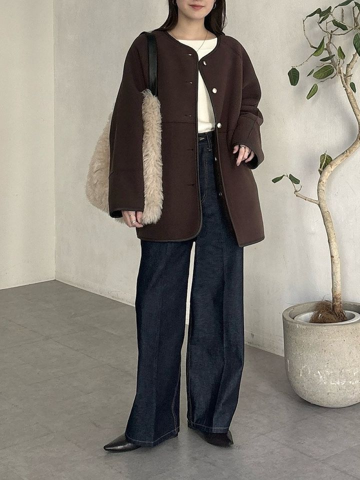 ワイドデニムのコーデ3