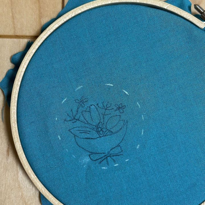 ①ハギレに下書きします