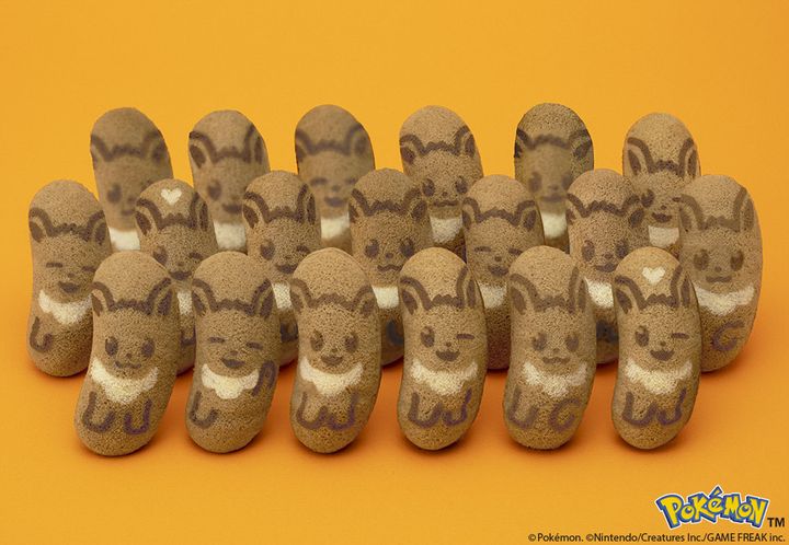 イーブイ東京ばな奈「見ぃつけたっ」キャラメルモフアート味 多彩な表情